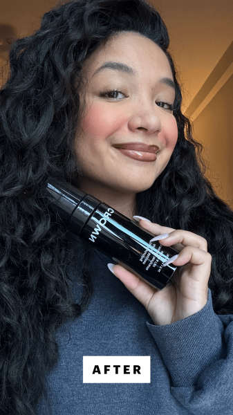 Allure social media manager Bianca Richards after applying the Crown Affair The Air Dry Texturizing Air Dry Mousse